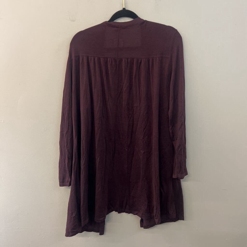 J Jill Purple Open Front Long Sleeve Sweater 2X