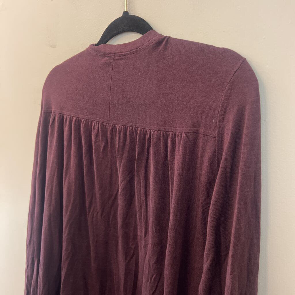 J Jill Purple Open Front Long Sleeve Sweater 2X