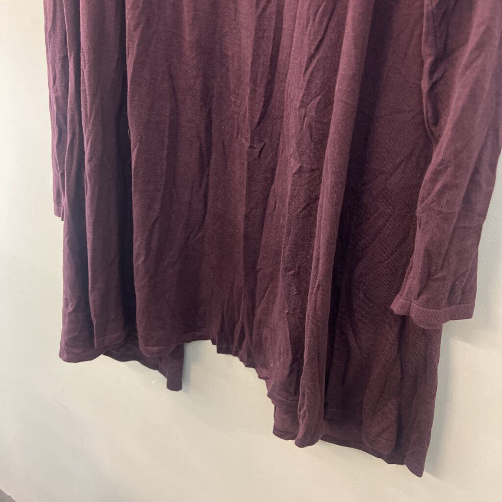 J Jill Purple Open Front Long Sleeve Sweater 2X