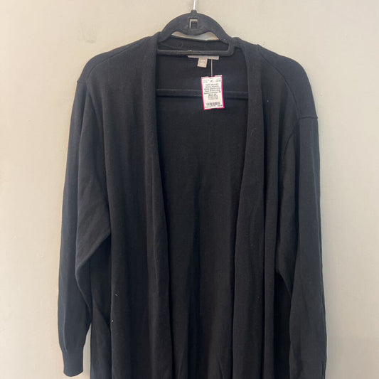 Woman Within Black Long Open Front Long Sleeve Sweater 2X