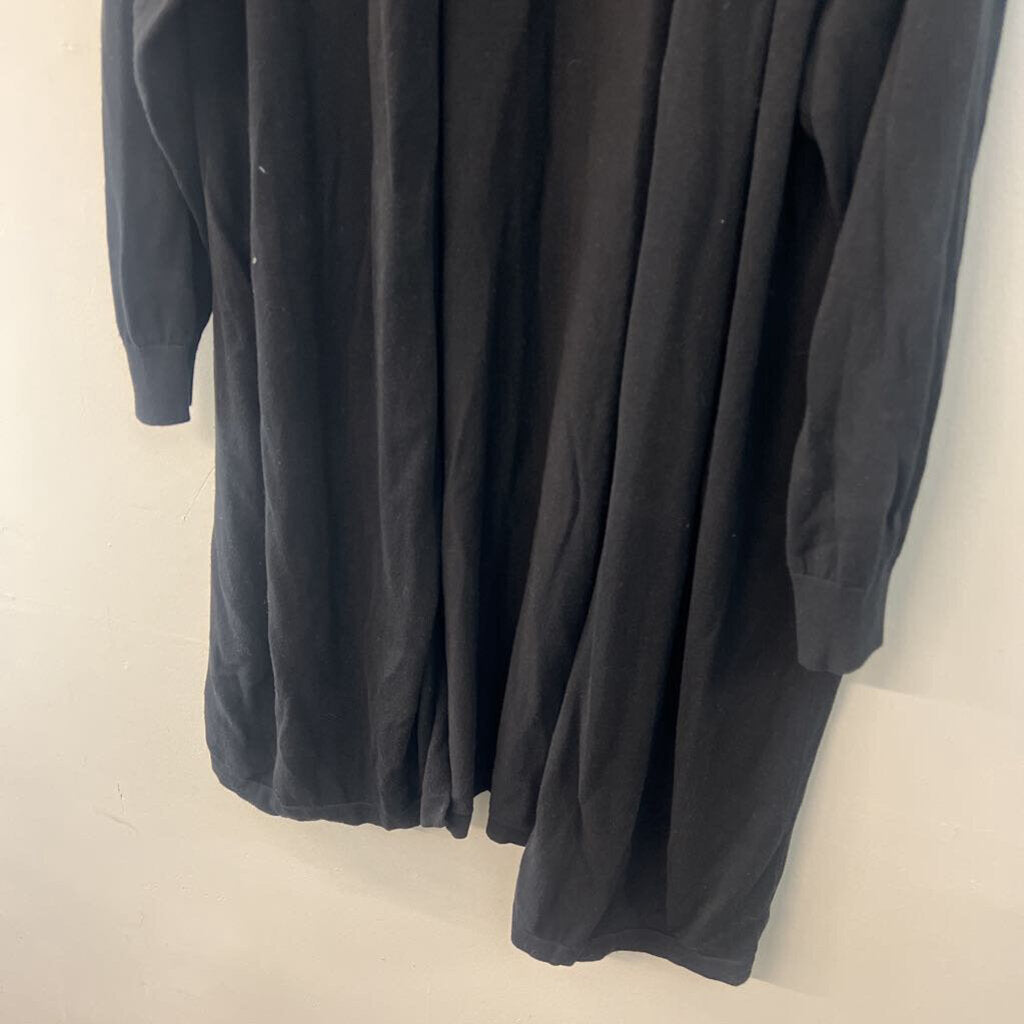 Woman Within Black Long Open Front Long Sleeve Sweater 2X