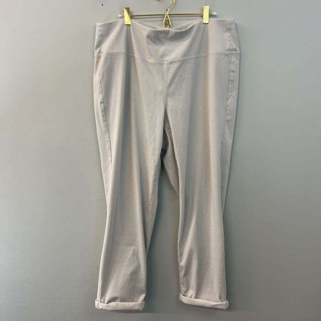 J Jill Cream Straight Leg Pull On Pants 2X