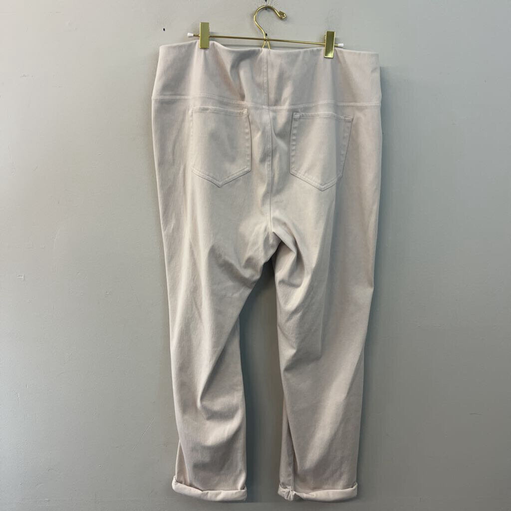 J Jill Cream Straight Leg Pull On Pants 2X