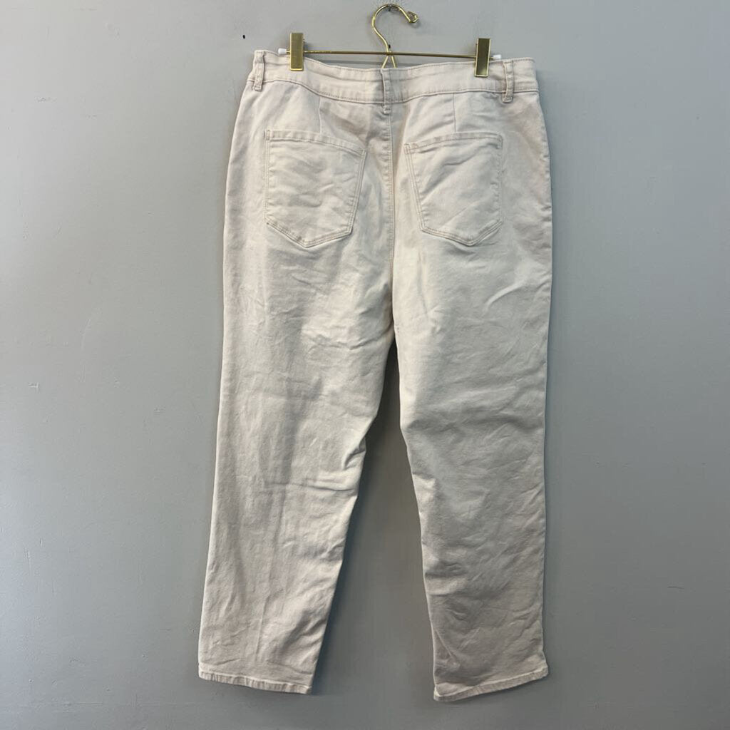 Est 1946 Beige Denim Mid Rise Straight Leg Pants 14