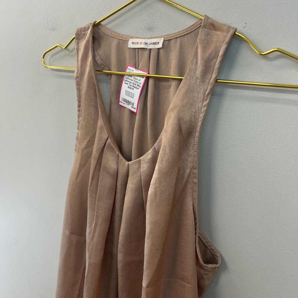 Voice of California Gold Silky Tank Top Medium