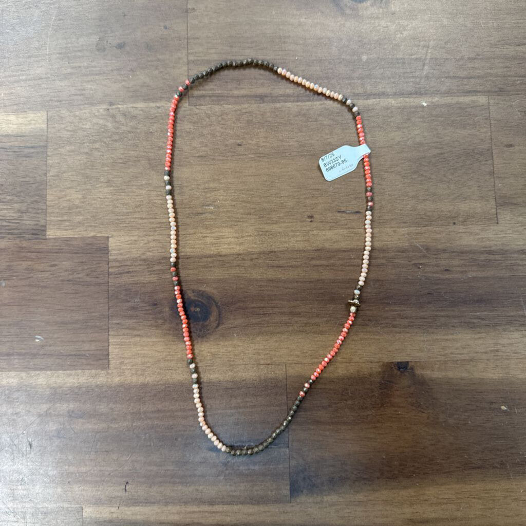 Pink/ Brown Beaded Necklace