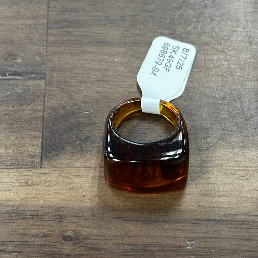 Brown Stone Rectangle Ring