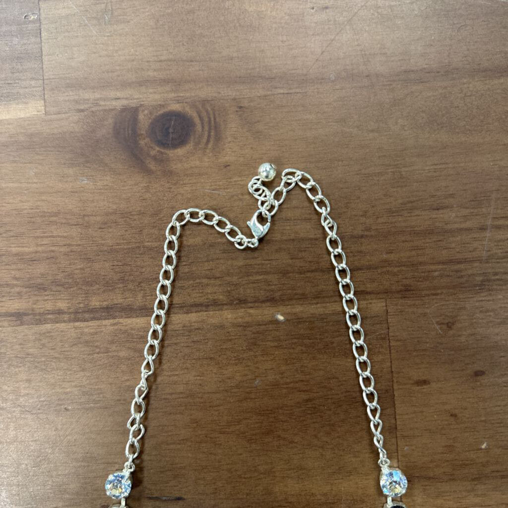 Grey/ Clear Sparkle Stone Necklace/ Earrings Set