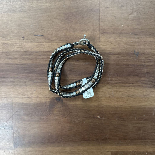 Black/ Silver Bead Wrap Bracelet
