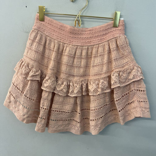 Aerie Pink Layered Lace Skirt Small