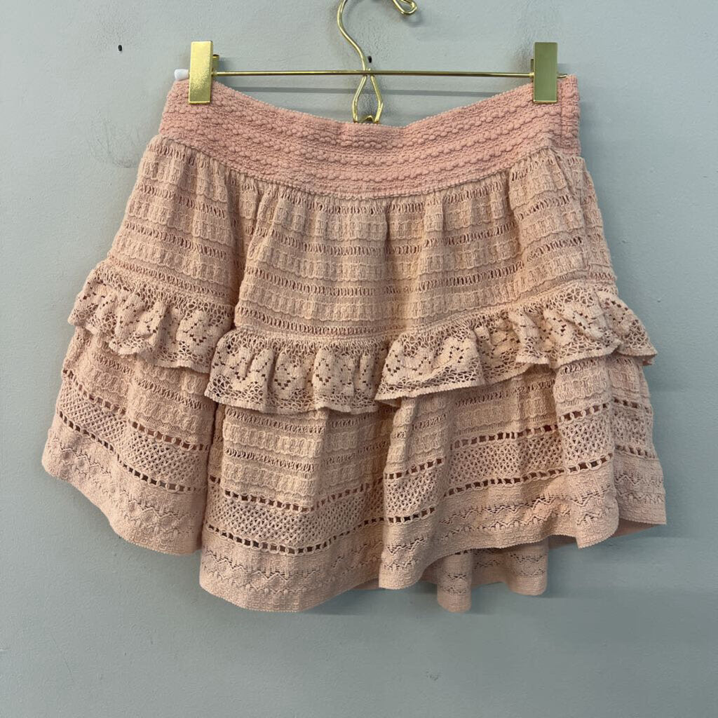 Aerie Pink Layered Lace Skirt Small
