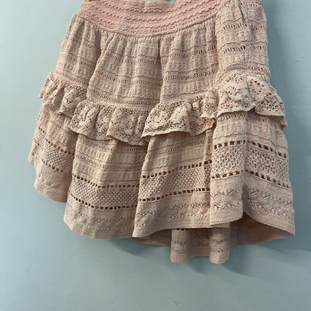 Aerie Pink Layered Lace Skirt Small