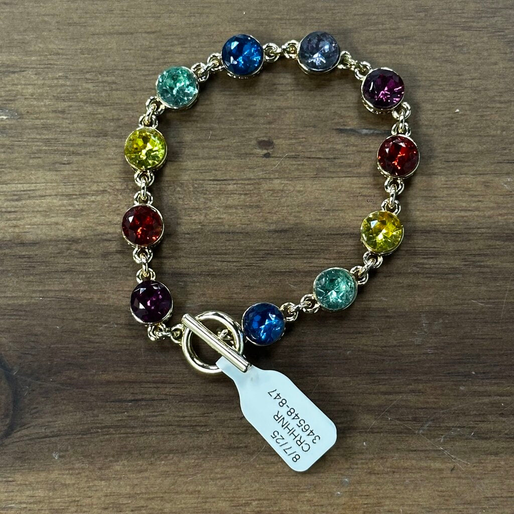 Gold/ Multi Color Stone Bracelet