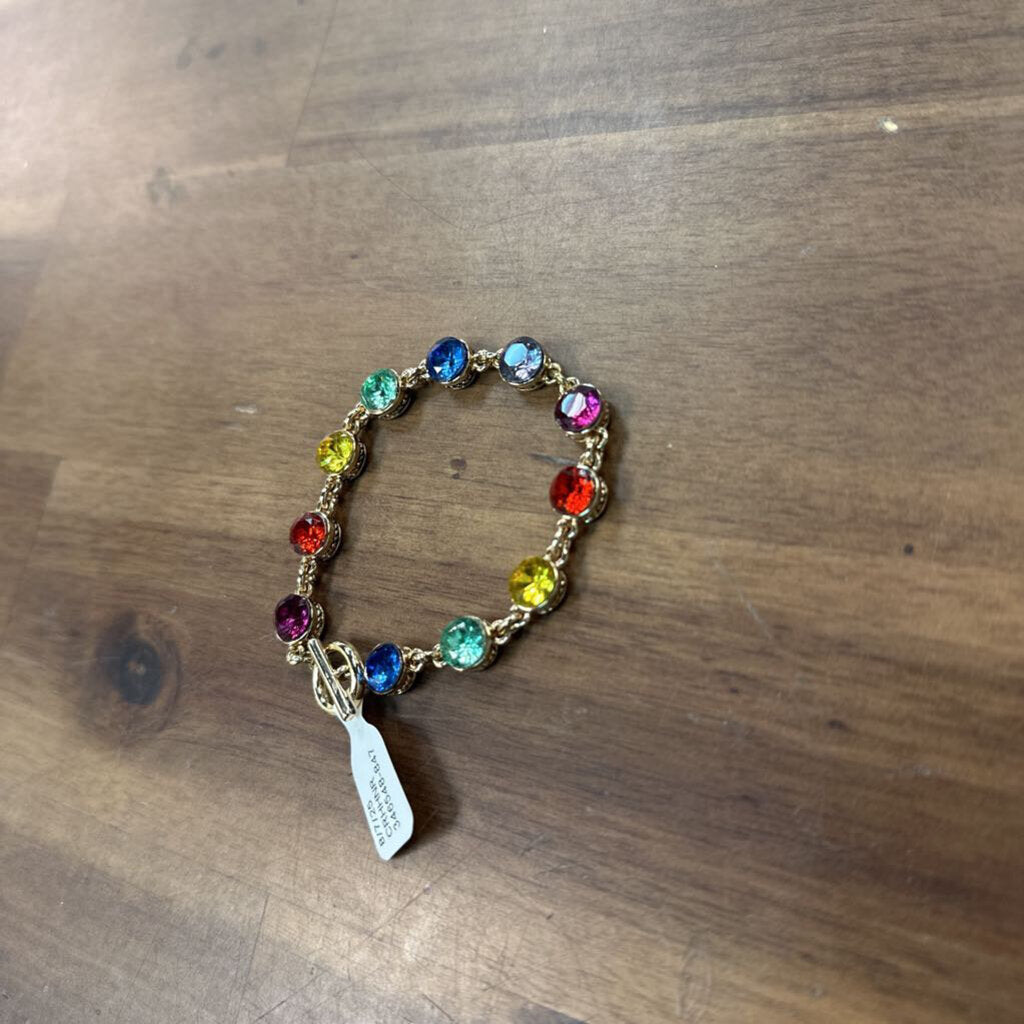 Gold/ Multi Color Stone Bracelet