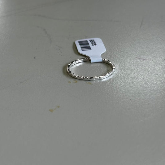 Dainty Silver Textured Band Ring 7.5