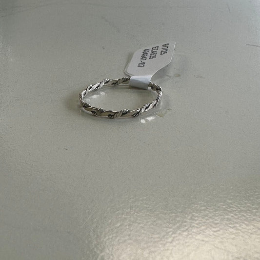 Dainty Silver Rope Band Ring 7