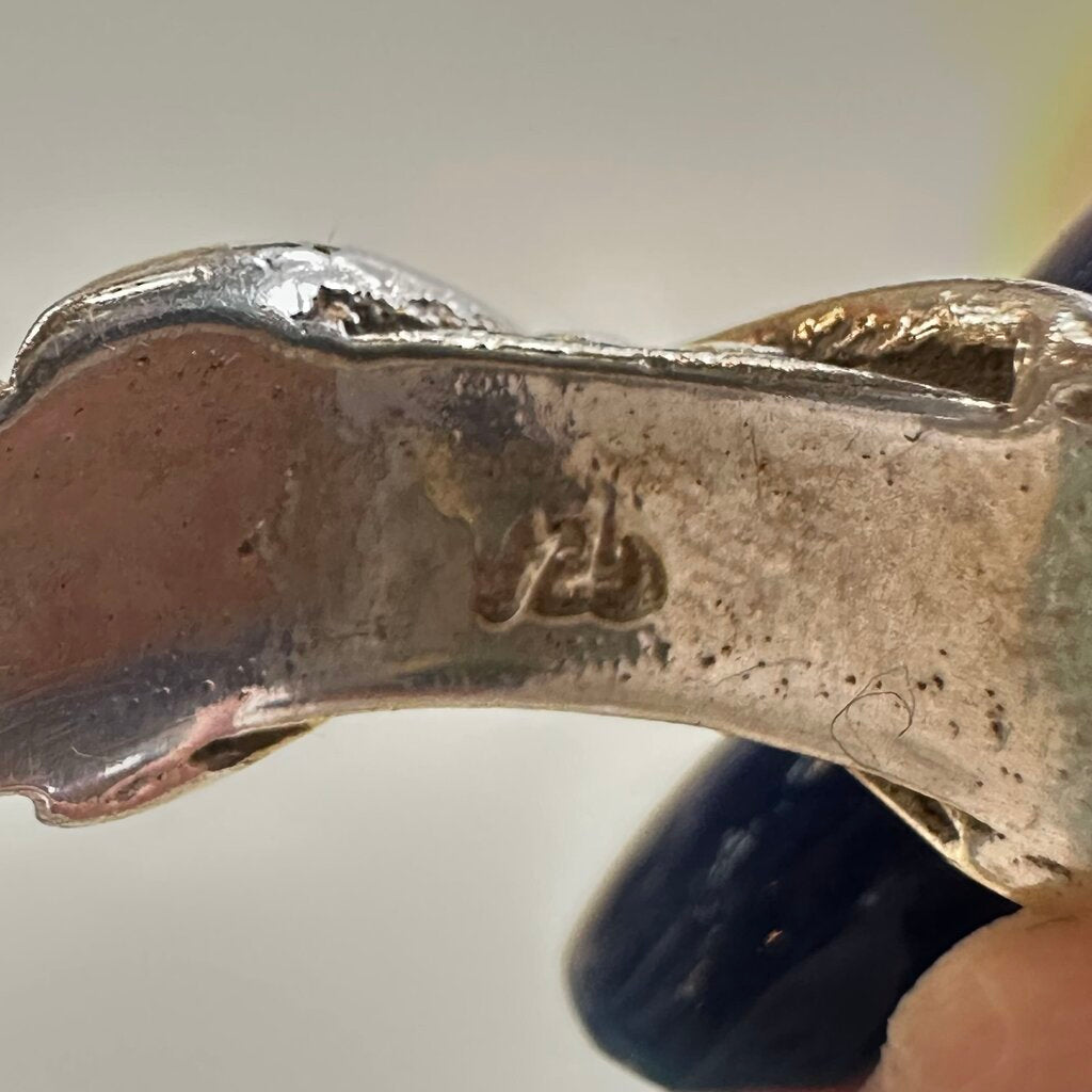 Sterling Silver Rope X Band Ring 7.5