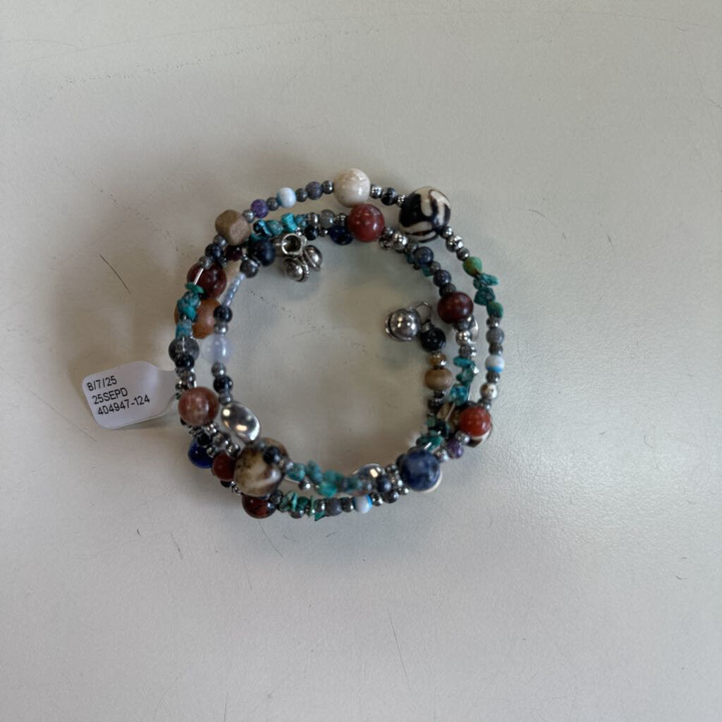 Multi Color Beaded Wrap Bracelet