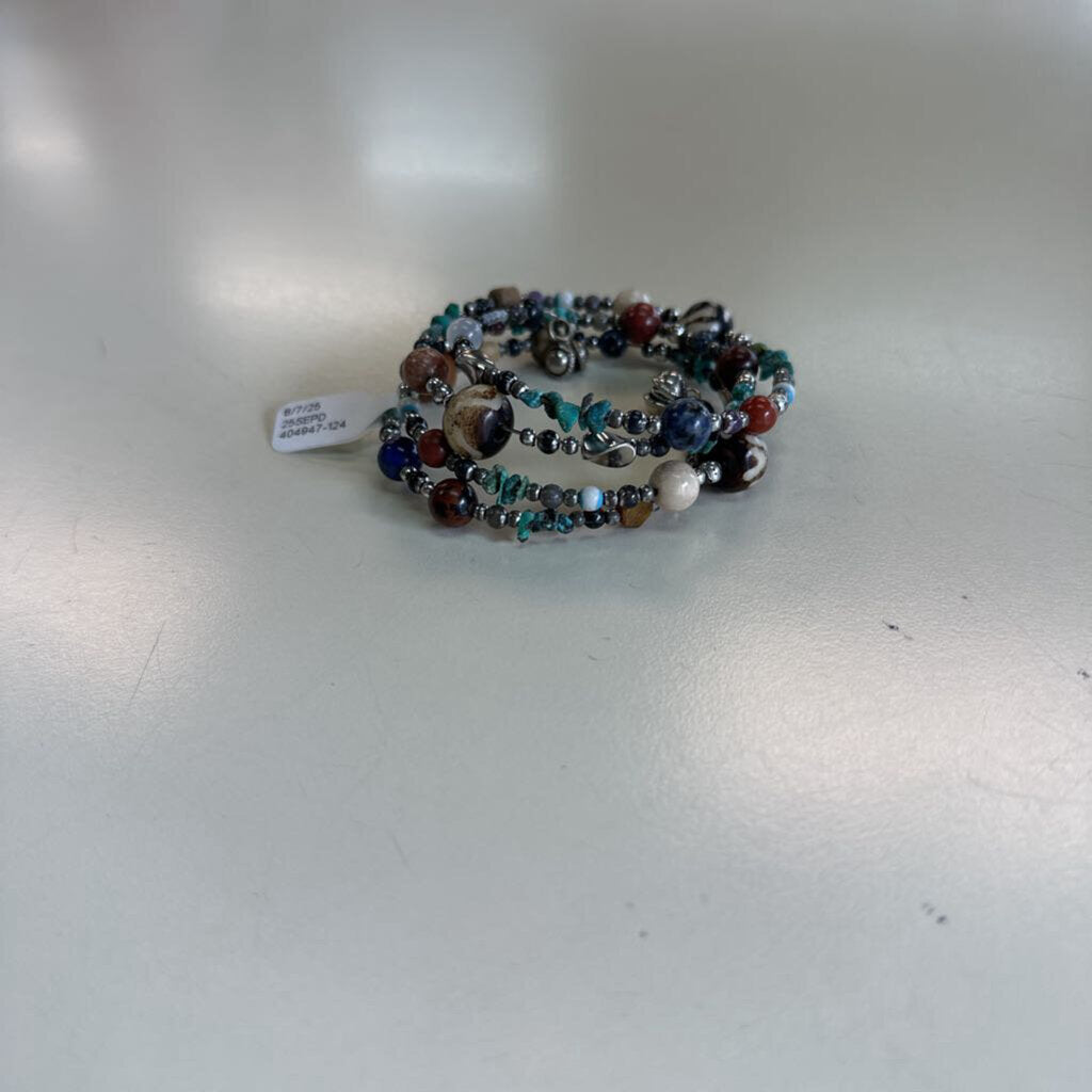 Multi Color Beaded Wrap Bracelet