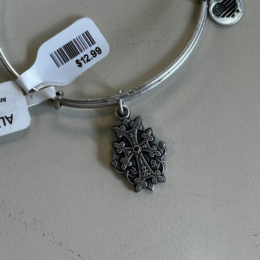 Alex and Ani Silver Armenian Cross Charm Bangle Bracelet