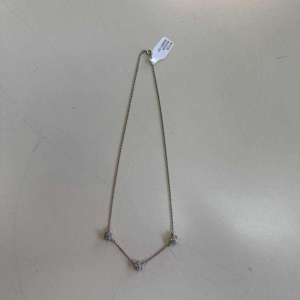 Silver Three Flower Necklace