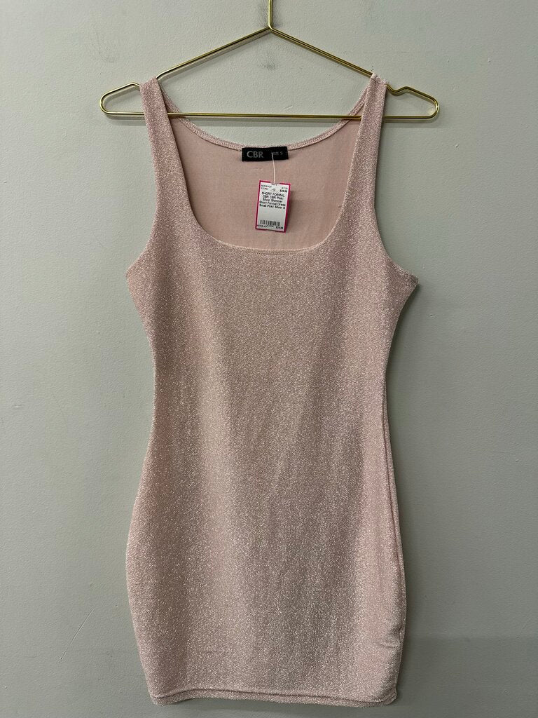 CBR Pink/ Silver Shimmer Short Formal Dress Small