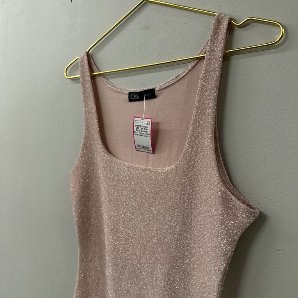 CBR Pink/ Silver Shimmer Short Formal Dress Small
