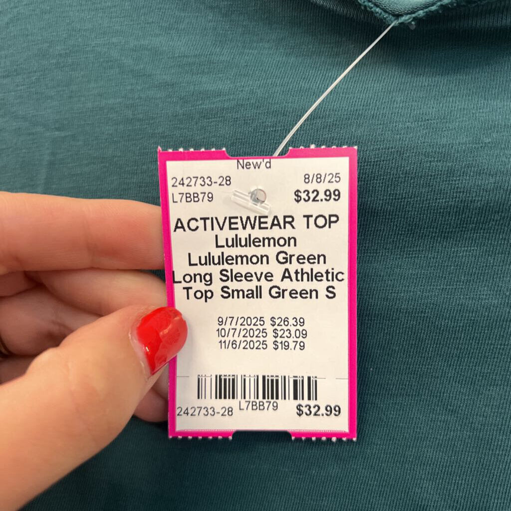 Lululemon Green Long Sleeve Athletic Top Small
