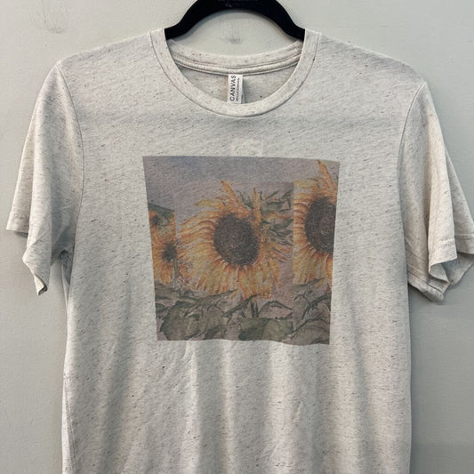 Canvas Grey Sunflower Short Sleeve Graphic Tee Medium