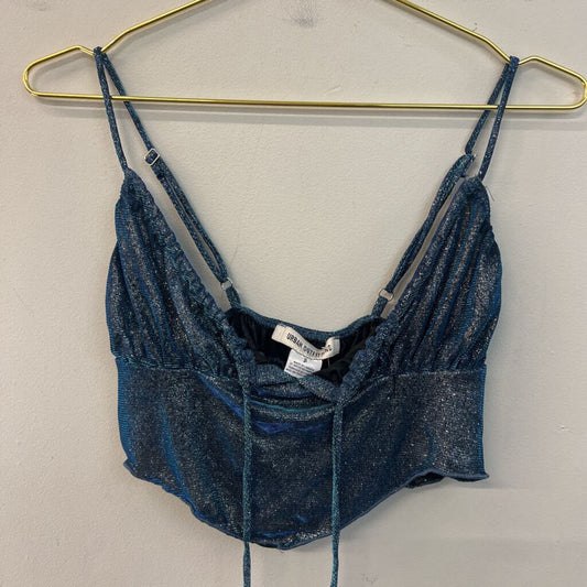 Urban Outfitters Blue Shimmer Cropped Tank Top Small