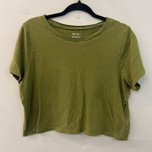 Madewell Green Cropped Short Sleeve Boxy Top Medium