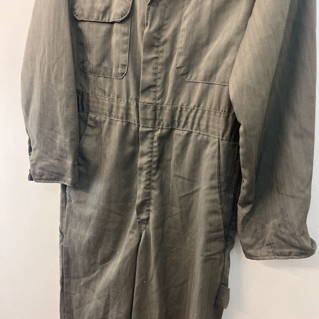 Big Mac Green Heringbone Coveralls Long Sleeve Jumpsuit Medium