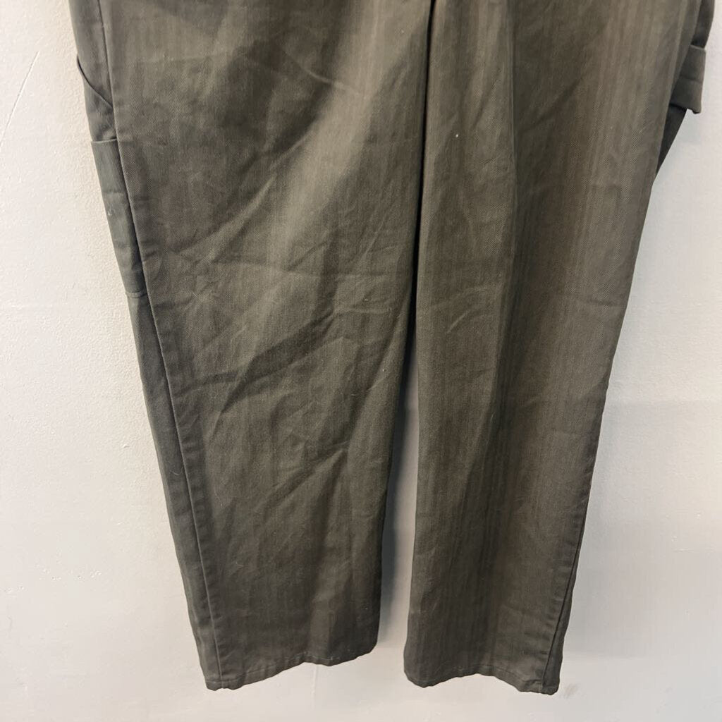 Big Mac Green Heringbone Coveralls Long Sleeve Jumpsuit Medium