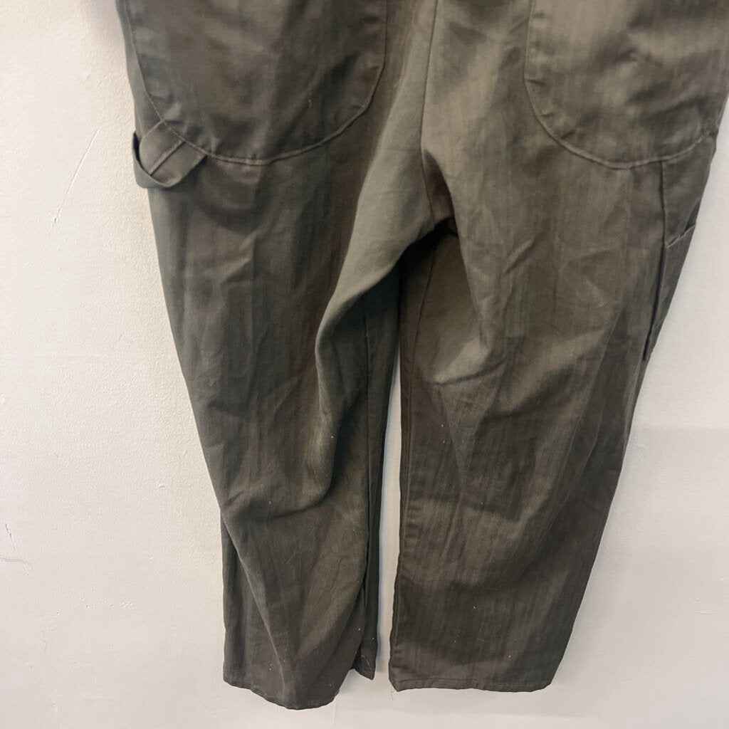 Big Mac Green Heringbone Coveralls Long Sleeve Jumpsuit Medium