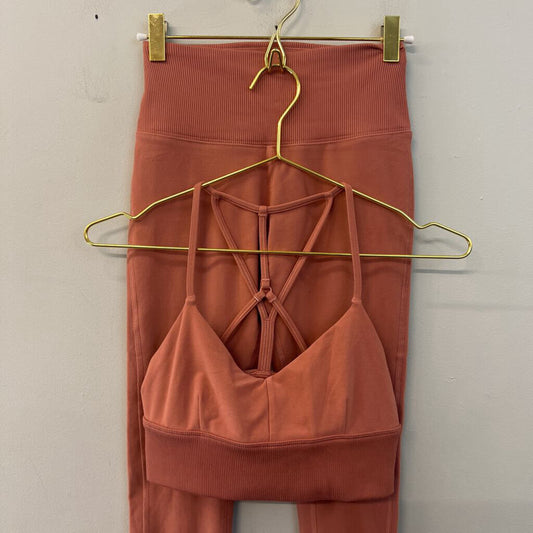 Alo Mauve Pink Leggings/ Sports Bra Set Small
