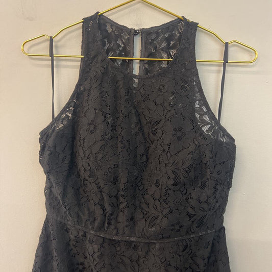 J Crew Black Lace High Neck Dress 8 Petite