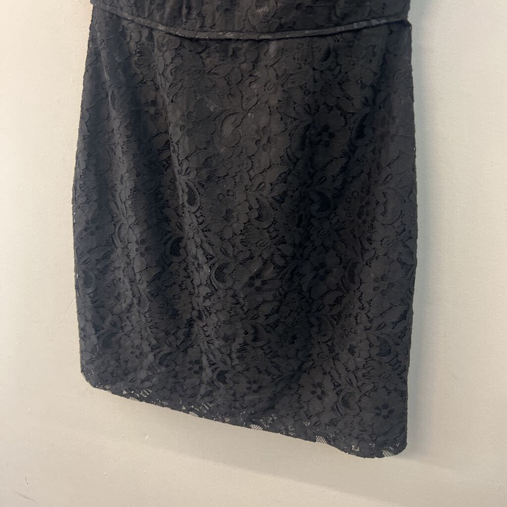 J Crew Black Lace High Neck Dress 8 Petite
