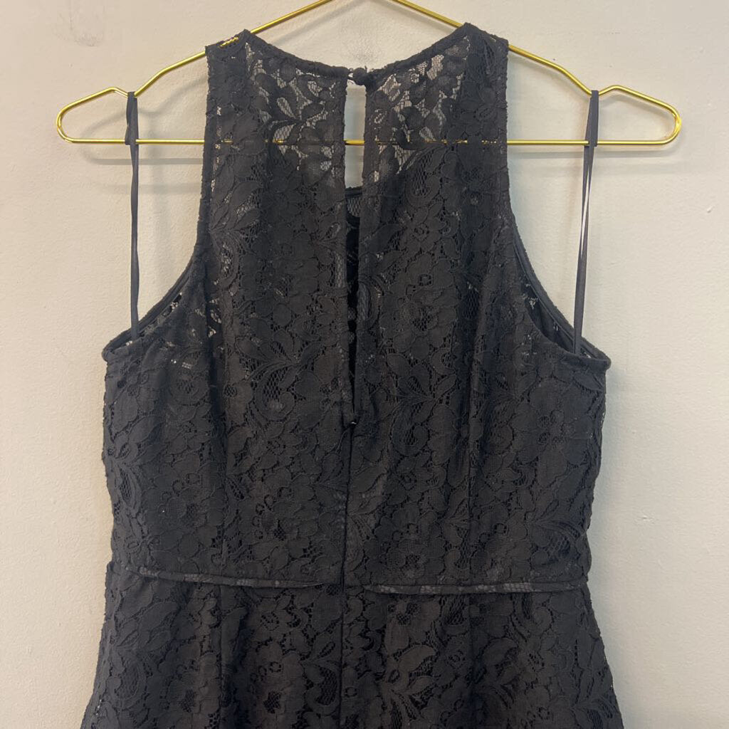 J Crew Black Lace High Neck Dress 8 Petite