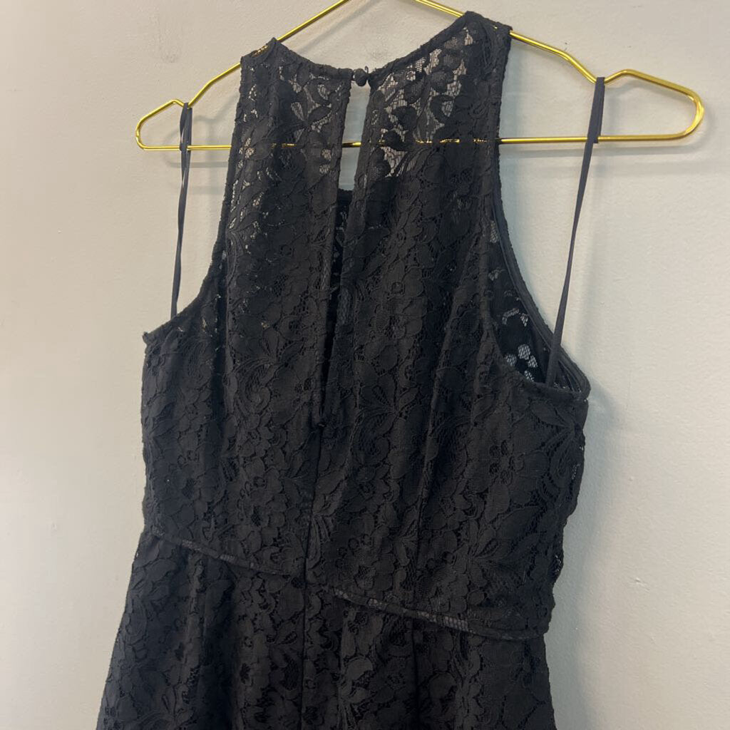 J Crew Black Lace High Neck Dress 8 Petite