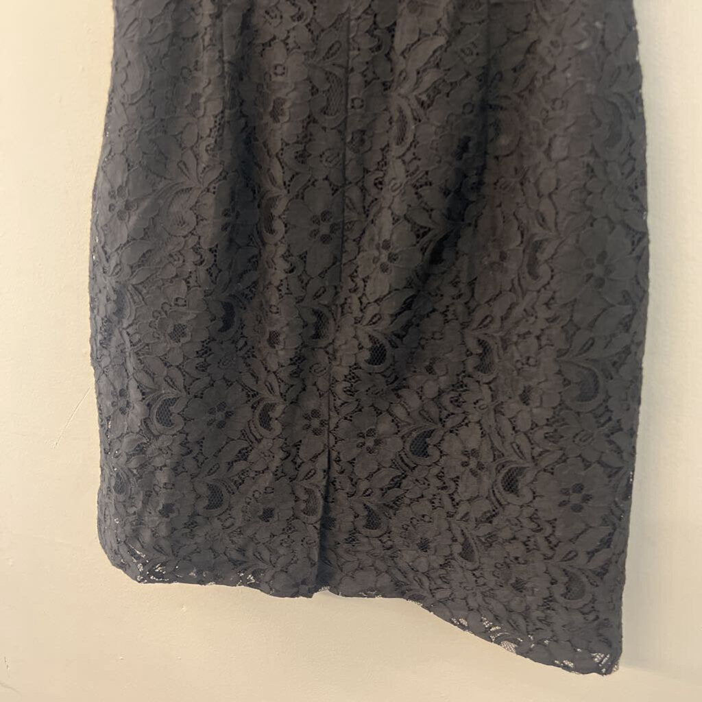 J Crew Black Lace High Neck Dress 8 Petite