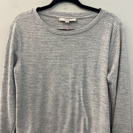 Loft Grey/ White Layered Long Sleeve Top Medium