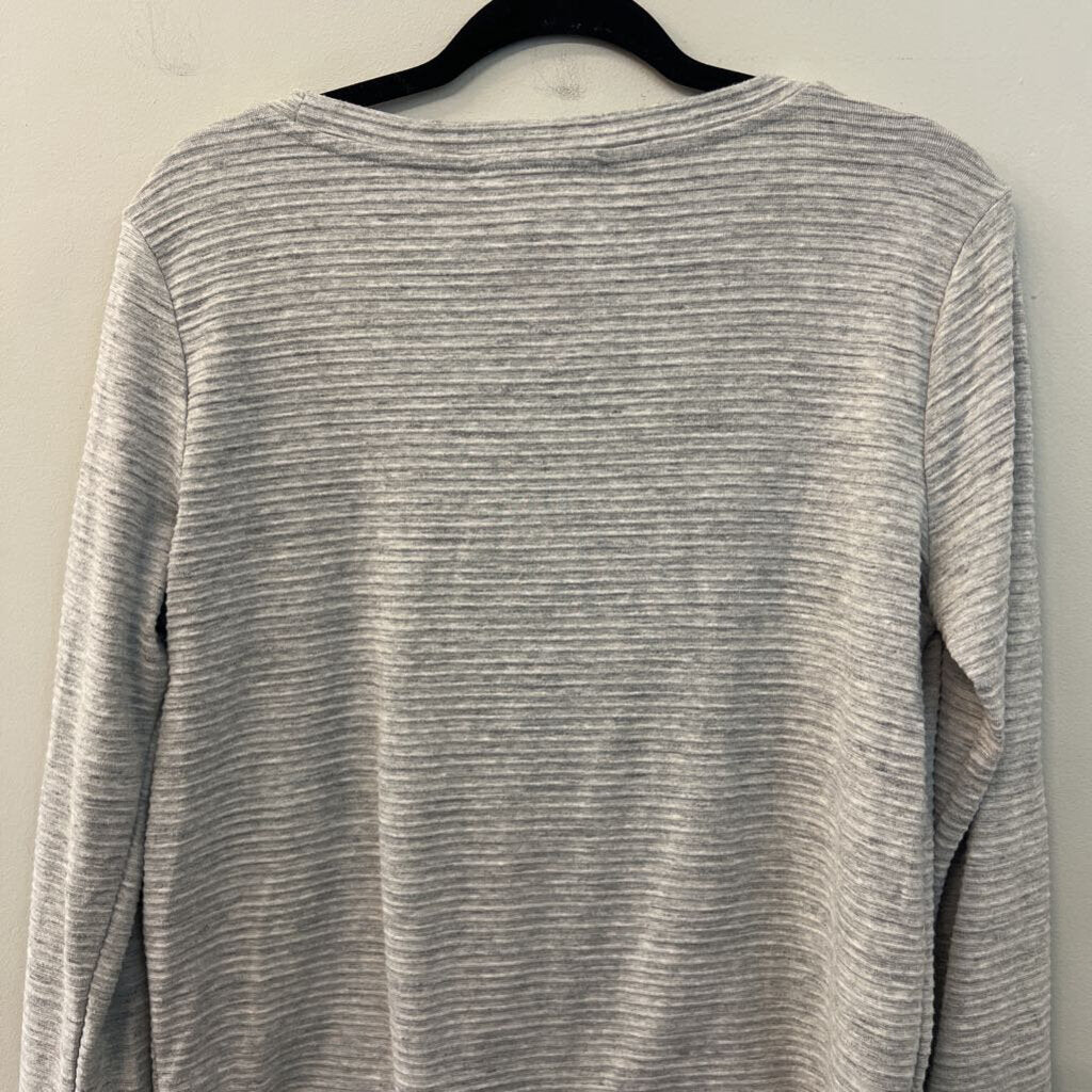 Loft Grey/ White Layered Long Sleeve Top Medium