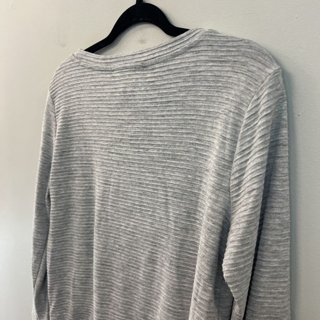 Loft Grey/ White Layered Long Sleeve Top Medium