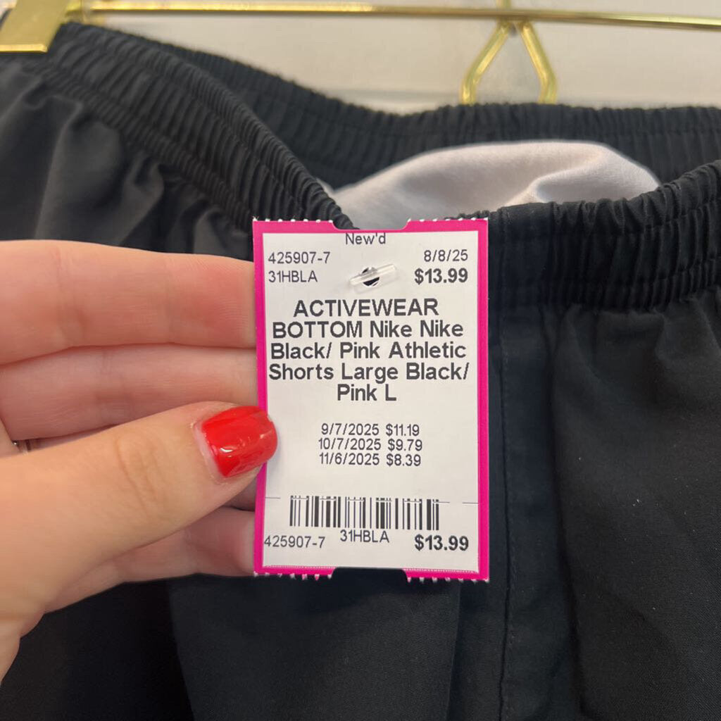 Nike Black/ Pink Athletic Shorts Large