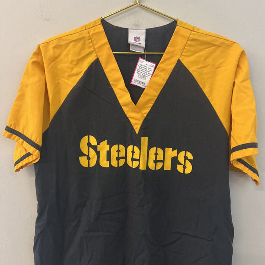 NFL Team Apparel Black/ Yellow Steelers Short Sleeve Top Small