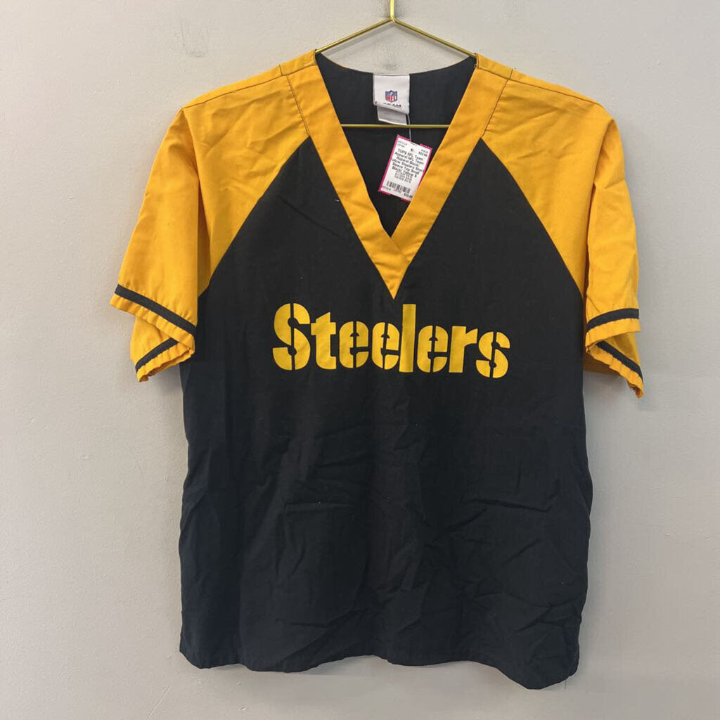 NFL Team Apparel Black/ Yellow Steelers Short Sleeve Top Small