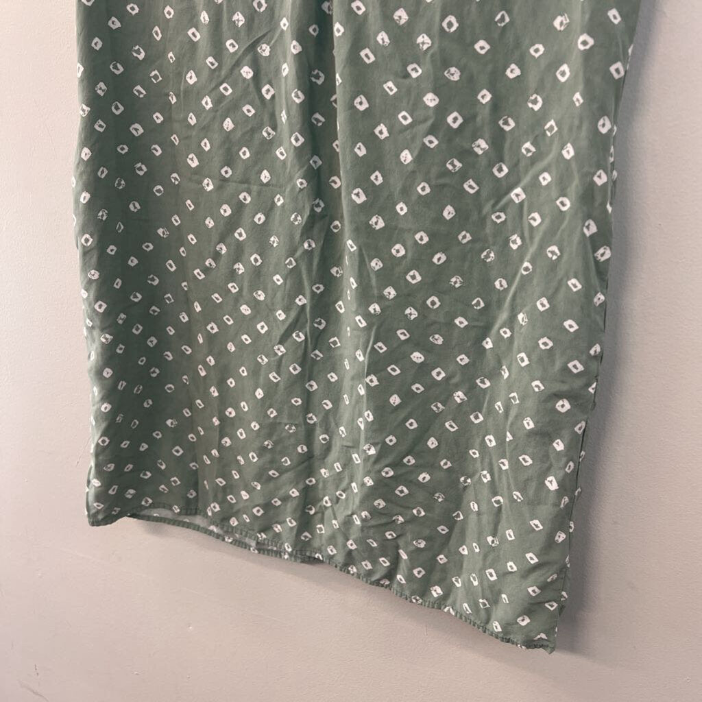 Gap Green/ White Print Short Sleeve Dress Small