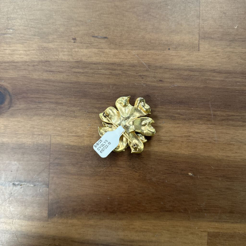 Vintage 70's Gold/ Multi Flower Brooch