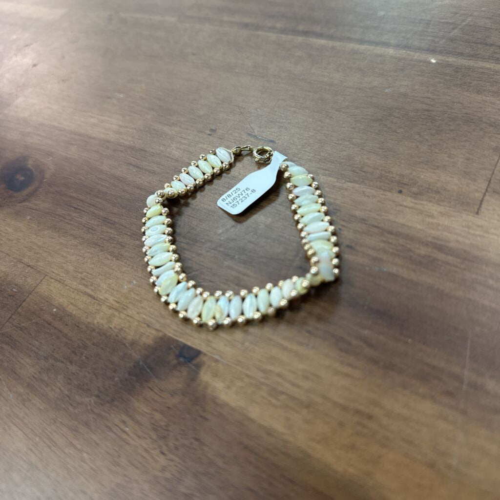 Gold/ White Stone Bracelet
