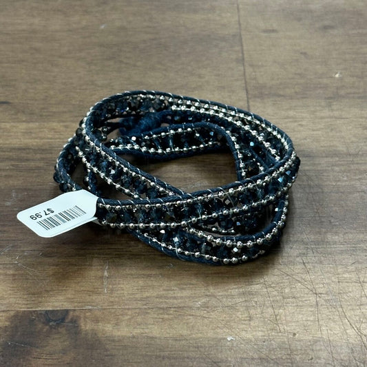Navy Beaded Wrap Bracelet